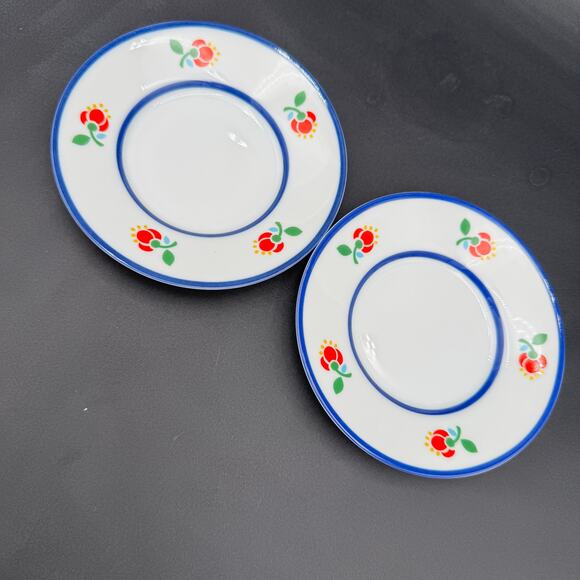 Fitz and Floyd "Fleuri" Saucers  Set of 2 Vintage 5 5/8" - Picture 1 of 5